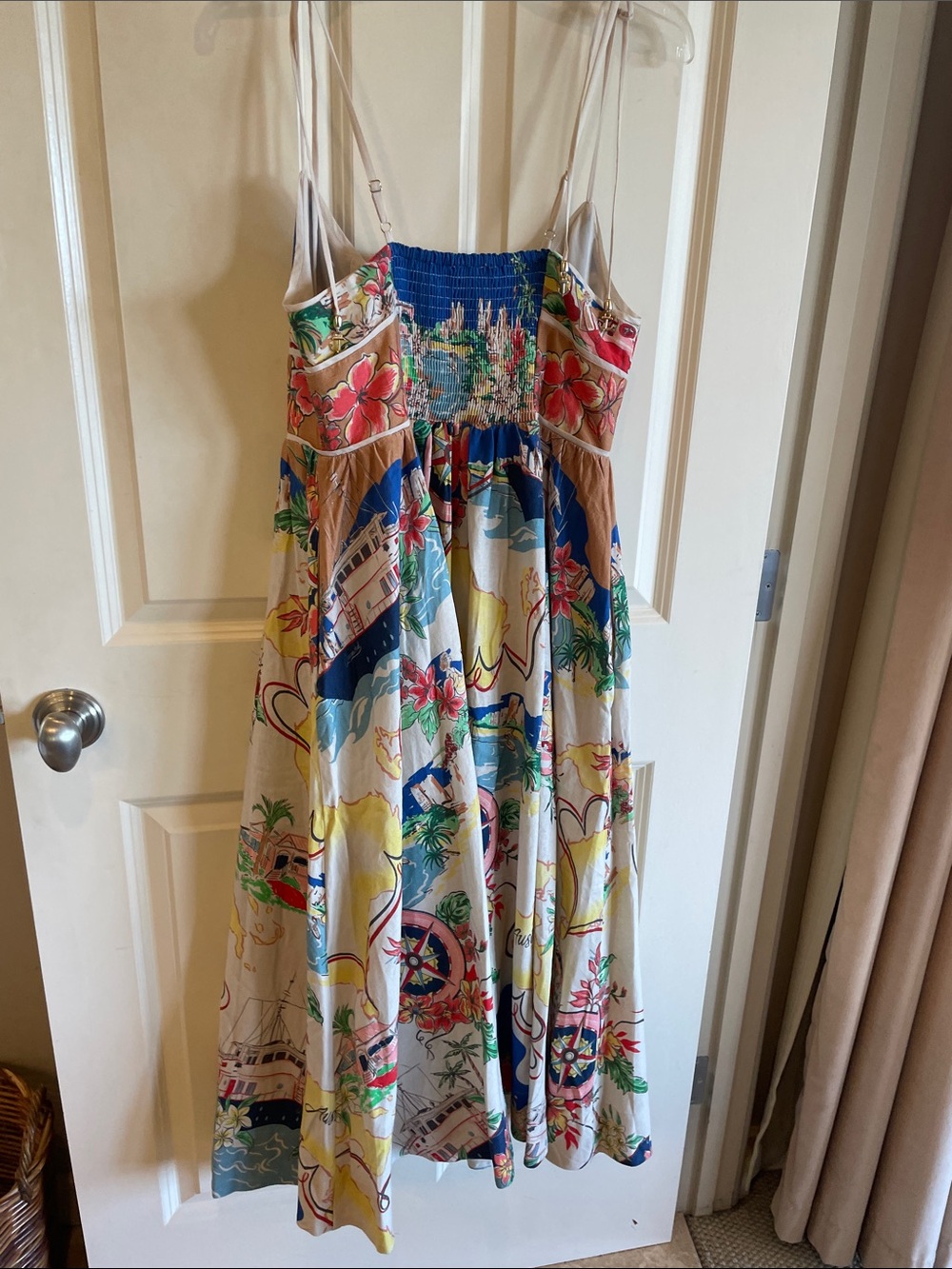 Christian Lacroix NWT Blue Multicolor Tropical Tiered Maxi Dress - Picture 9 of 11